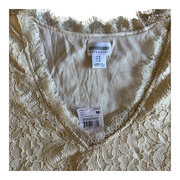 Motherhood Women's Maternity Lace Top Cream Ivory Lined Size Medium M - Picture 8 of 10